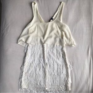 American Eagle off white fringe dress